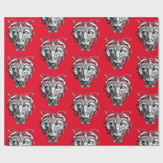 Renaissance Grotesque Gargoyle Face Lobster Man Geschenkpapier (Flach)