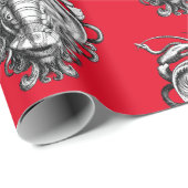 Renaissance Grotesque Gargoyle Face Lobster Man Geschenkpapier (Rolleneckpunkt)