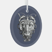 Renaissance Grotesque Gargoyle Face Lobster Man Ornament Aus Glas (Vorderseite Rechts)