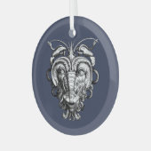 Renaissance Grotesque Gargoyle Face Lobster Man Ornament Aus Glas (Vorderseite links)