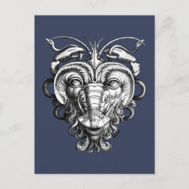 Renaissance Grotesque Gargoyle Face Lobster Man Postkarte