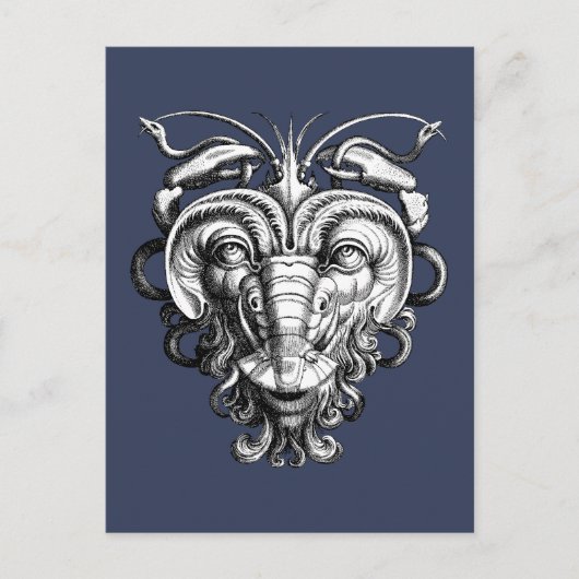 Renaissance Grotesque Gargoyle Face Lobster Man Postkarte (Vorderseite)