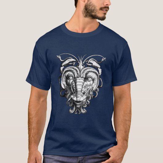 Renaissance Grotesque Gargoyle Face Lobster Man T-Shirt (Vorderseite)