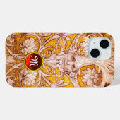 RENAISSANCE GROTESQUE GESICHT , GOLDBLUMENMONOGRAM Case-Mate iPhone HÜLLE (Rückseite (Horizontal))