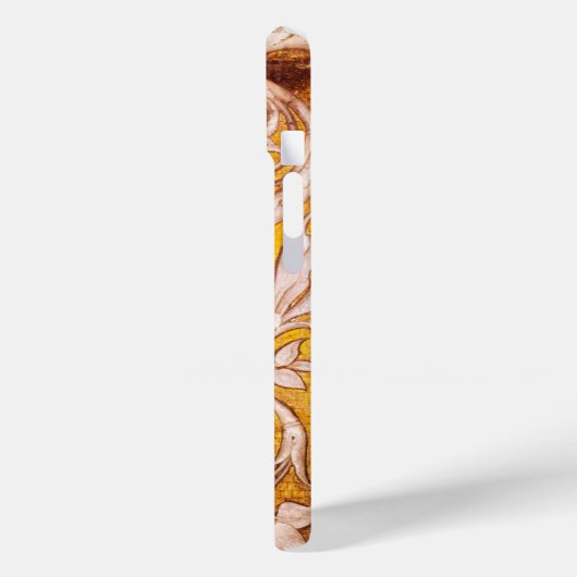 RENAISSANCE GROTESQUE GESICHT , GOLDBLUMENMONOGRAM Case-Mate iPhone HÜLLE (Rückseite / Links)