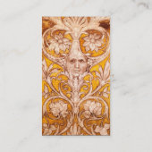 RENAISSANCE GROTESQUE GESICHT , GOLDBODEN , ROT RU VISITENKARTE (Rückseite)