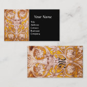 RENAISSANCE GROTESQUE GESICHT, SCHWARZE GOLDMONOGR VISITENKARTE (Vorne/Hinten)