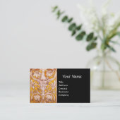 RENAISSANCE GROTESQUE GESICHT, SCHWARZE GOLDMONOGR VISITENKARTE (Stehend Vorderseite)