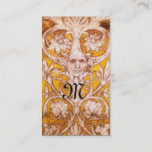 RENAISSANCE GROTESQUE GESICHT, SCHWARZE GOLDMONOGR VISITENKARTE (Rückseite)