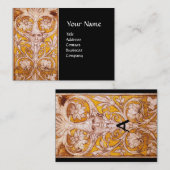 RENAISSANCE GROTESQUE-GESICHT, SCHWARZGOLD-Metall Visitenkarte (Vorne/Hinten)