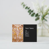 RENAISSANCE GROTESQUE-GESICHT, SCHWARZGOLD-Metall Visitenkarte (Stehend Vorderseite)