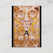 RENAISSANCE GROTESQUE-GESICHT, SCHWARZGOLD-Metall Visitenkarte (Rückseite)