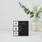 RENAISSANCE HARMONIE Schwarz-weiß geometrische For Quadratische Visitenkarte (Stehend Vorderseite)
