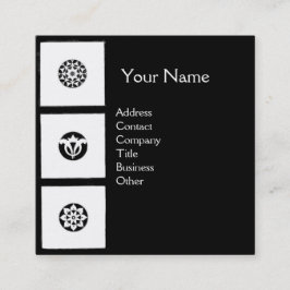 RENAISSANCE HARMONIE Schwarz-weiß geometrische For Quadratische Visitenkarte