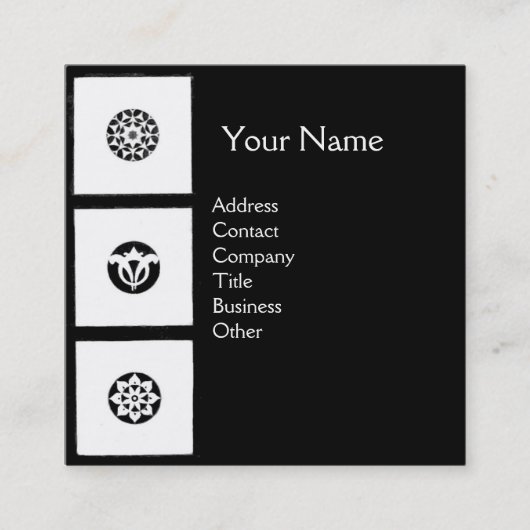 RENAISSANCE HARMONIE Schwarz-weiß geometrische For Quadratische Visitenkarte (Vorderseite)