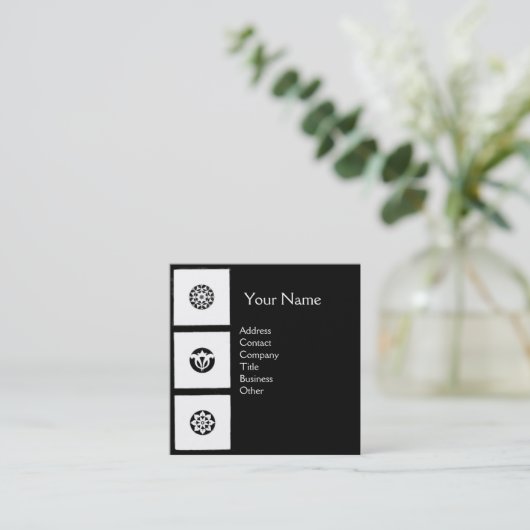 RENAISSANCE HARMONIE Schwarz-weiß geometrische For Quadratische Visitenkarte (Stehend Vorderseite)