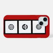 RENAISSANCE HARMONY Schwarz-weiß Geometric Red iPhone 15 Hülle (Rückseite (Horizontal))