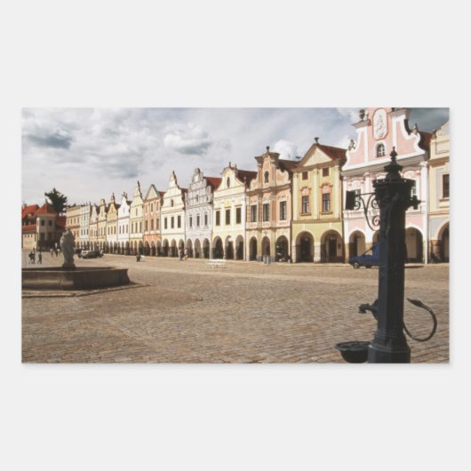 Renaissance-Häuser Rechteckiger Aufkleber (Vorderseite)