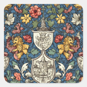 Renaissance-Heraldry Quadratischer Aufkleber