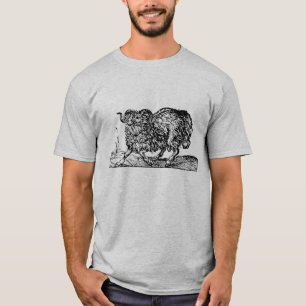 Renaissance-Holzschnitt eines Widder-Schaf-Lamms T-Shirt