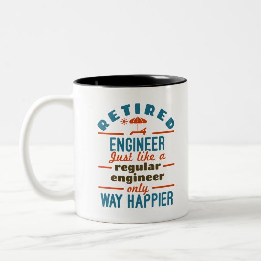 Renaissance Ingenieur Happier Engineering Retireme Zweifarbige Tasse (Links)