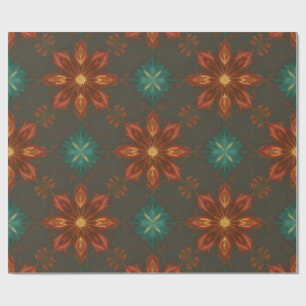 Renaissance-inspirierte Weihnachtsblumen Geschenkpapier