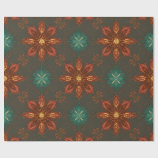 Renaissance-inspirierte Weihnachtsblumen Geschenkpapier (Flach)