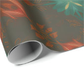 Renaissance-inspirierte Weihnachtsblumen Geschenkpapier (Rolleneckpunkt)