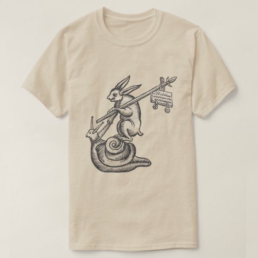Renaissance-Kaninchen auf Schnecke T-Shirt (Design vorne)