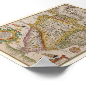 Renaissance-Karte von Peru und Brasilien Poster (Ecke)