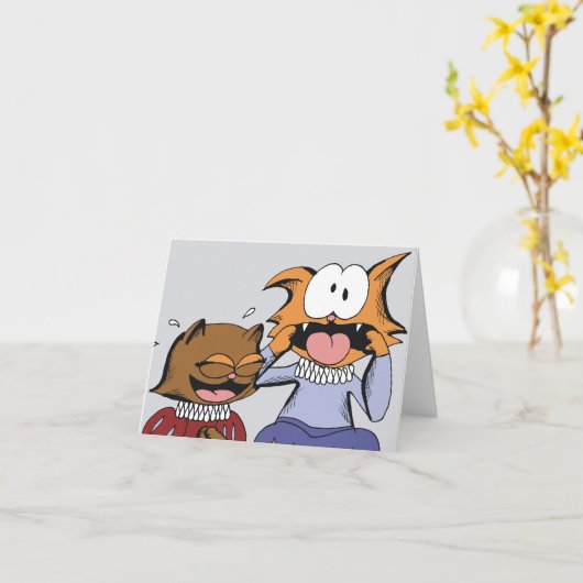 Renaissance-Kätzchen Karte (Gelbe Blume)