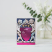 RENAISSANCE KLEINE ANGELN MONOGRAM Pink Amethyst Visitenkarte (Stehend Vorderseite)