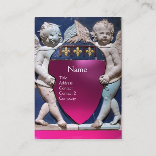 RENAISSANCE KLEINE ANGELN MONOGRAM Pink Amethyst Visitenkarte (Vorderseite)
