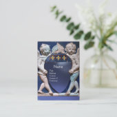 RENAISSANCE KLEINE ANGELS MONOGRAM Blaues Topaz Visitenkarte (Stehend Vorderseite)