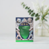 RENAISSANCE KLEINE ANGELS MONOGRAM Green Jade Visitenkarte (Stehend Vorderseite)