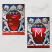 RENAISSANCE KLEINE ANGELS MONOGRAM Red Ruby Visitenkarte (Vorne/Hinten)