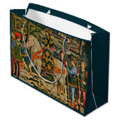 Renaissance-Königin auf dem Pferd Große Geschenktüte (Rückseite Schrägansicht)