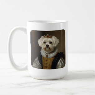 Renaissance-Königinnenporträt-inspirierte schwarze Kaffeetasse