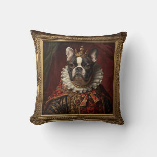 Renaissance-Königinnenporträt-inspirierte schwarze Kissen