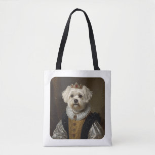 Renaissance-Königinnenporträt-inspirierte schwarze Tasche