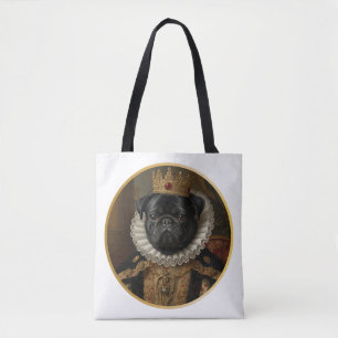 Renaissance-Königinnenporträt-inspirierte schwarze Tasche