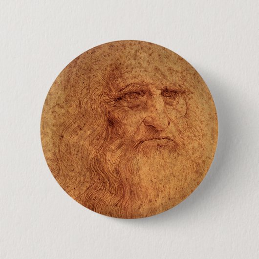 Renaissance-Kunst Selbstporträt von Leonardo da Vi Button (Vorderseite)