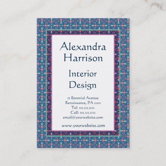 Renaissance-Künste und Handwerks-grünes Visitenkarte (Vorderseite)