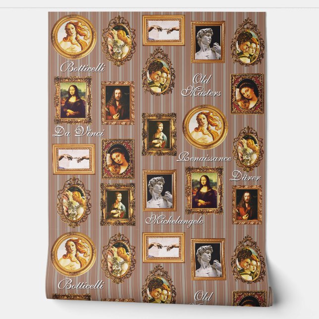 Renaissance Kunstgalerie Beige Mocha Mousse Tapete (Abrollen)