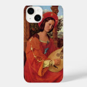 Renaissance Lady in Rot beim Lute spielen Case-Mate iPhone Hülle (Rückseite)
