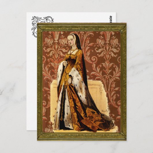 Renaissance Lady Postkarte (Vorne/Hinten)