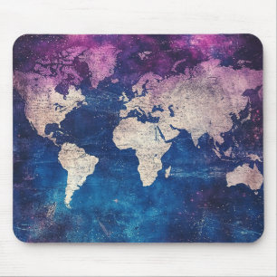 Renaissance Lila Weltkarte Mousepad