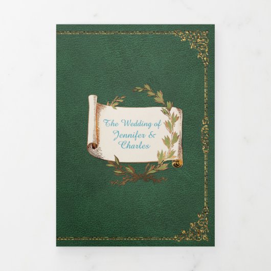 Renaissance Mairytale Wedding Foto Dreifach Gefaltete Einladung (Cover)