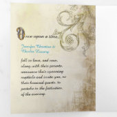 Renaissance Mairytale Wedding Foto Dreifach Gefaltete Einladung (Innen Erste Seite)