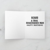 RENAISSANCE MAN CAT PERSONALISIERTE GEBURTSKARTE KARTE (Innenseite)